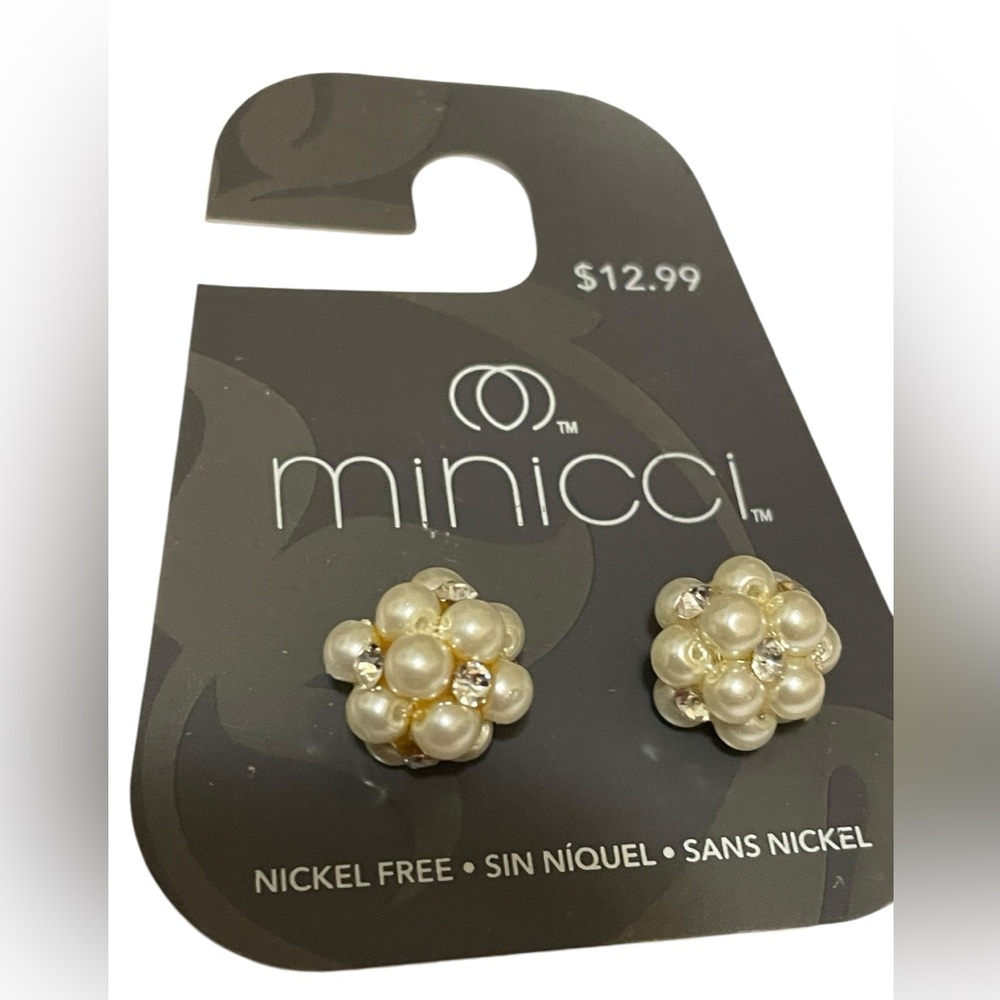 Vintage Minicci Beaded Cluster Post Earrings